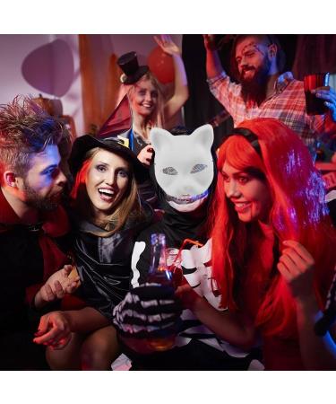 PRETYZOOM Cat Mask - White DIY Half Face Animal Mask for Halloween & Cosplay Parties - International Shipping Available - Buy Online on GoSupps.com