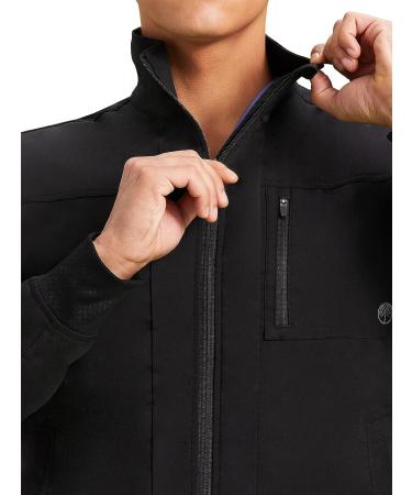 Healing Hands Men's Scrub Jacket 6 Pocket Purple Label Scrubs - Jonathan Zip Up Jacket for Men - Black - Large - Buy Online on GoSupps.com