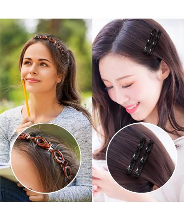 SHUNMEIL 4PCS Double Bangs Hairstyle Hairpin Set - Woven Large Real Hair Accessories with Clips | Hollow Layer Plait Headband Hair Bands - Buy Online on GoSupps.com