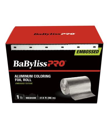 BaBylissPRO Aluminum Embossed Coloring Foil Roll Rough Texture Foil Paper for Highlights Colouring Hair Dye in Salon Barber or at Home DIY 1 Pound LB Roll Heavyweight 295 foot Roll Mediumweight 314 foot Roll
