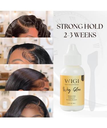 Buy WIGI Premium Wig Glue 1.3 oz - Strong Hold Waterproof Lace Adhesive with Applicator Kit - Fast Drying & Easy to Apply Hair Replacement Solution - Buy Online on GoSupps.com