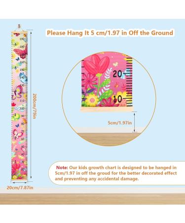 HIFOT Kids Growth Chart Butterfly Canvas Wall Hanging Rulers for Boys Bedroom Decor - 74.8''* 7.87 - Buy Online on GoSupps.com