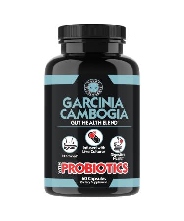 Angry Supplements Garcinia Cambogia with Probiotics Gut Health Multivitamin w. Vitamins A C D E K B2 Zinc Selenium Copper Chromium + Herbal Blend Capsules (1-Bottle 60ct) 60 Count (Pack of 1)