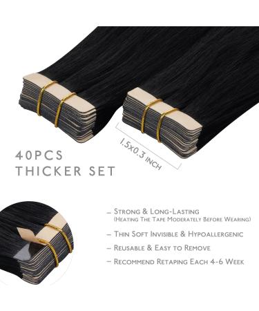 Buy If-of-Hearted Real Hair Tape Extensions - 40PCs 60g 10 Inches Black to Burgundy - Invisible & Seamless Hair Extensions - Buy Online on GoSupps.com