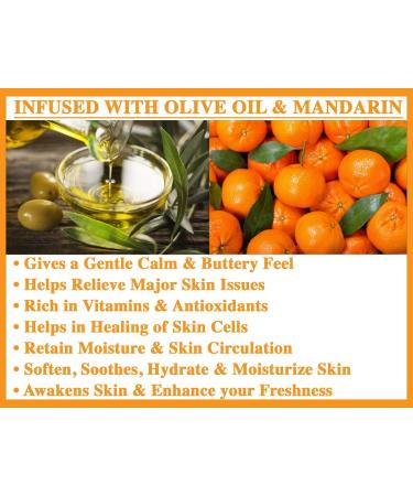 Olivia Care Mandarin Soap 4 Pack Gift Box - Organic, Vegan & Natural - Olive Oil Infused - Hydrating & Moisturizing - Gentle Cleansing Bar - Made in USA - Buy Online on GoSupps.com