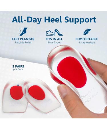 Sulpo Gel Heel Cushions - 5 Pairs of Silicone Inserts for Heel Spur Protection - Comfortable Gel Insoles for Men & Women - Sizes 36-39 - Buy Online on GoSupps.com