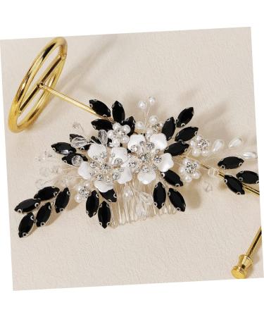 Housoutil Pearl Flower Comb Hair Combs for Wedding Crystal Hair Charms Rhinestone Hair Accessories Black Hair Accessories Plush Purse Bra Extenders Rhinestones Manual Hair up Bride - Buy Online on GoSupps.com