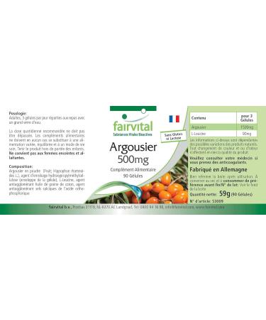 Fairvital | Sea Buckthorn Extract 500mg - High dosed - VEGAN - Hippophae rhamnoides - 90 capsules - Buy Online on GoSupps.com