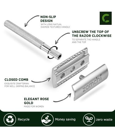 Eco-Friendly Two-Blade Razor Plane for Men & Women - Stainless Steel Blades Metal Design Silver - Buy Online on GoSupps.com
