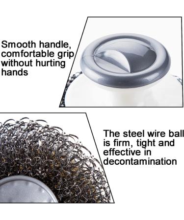 Heavy Duty Stainless Steel Scrubber with Handle - Ultimate Cleaning Tool for Pots Pans Grills & Ovens | International Shipping Available - Buy Online on GoSupps.com