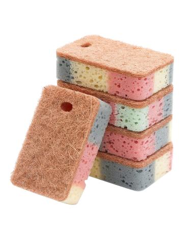 CHIUEAST 1/5Pack Kitchen Cleaning Sponges Double Sided Scouring Pad Wipe Dishwashing Sponges Cloth for Easy Dishwashing 5pcs