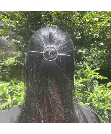 Clataly Circular Hair Stick Pin Vintage Circle Hair Clip Wedding Hair Accessories for Women Girls (Silver) - Buy Online on GoSupps.com