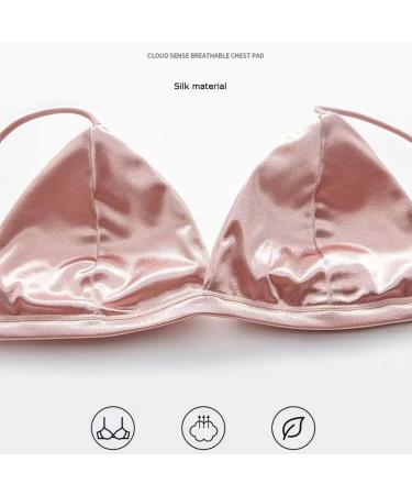 Shop XWSM Girls Teen Women Triangle Cup Bra - Soft Silk Satin Bralette for Small Breasts (40-65kg) in Pink | Comfortable Underwear - Buy Online on GoSupps.com