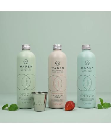 Waken Mouthwash - 100% Natural Lemon & Mint Alcohol-Free Vegan Eco-Friendly Fluoride-Enhanced 500ml - Fresh Breath Solution for International Shipping - Buy Online on GoSupps.com