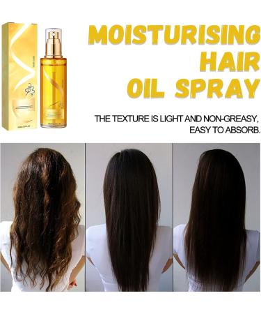 Nourishing hair spray with essential oils hair oil repair & anti-frizz weightless hair oil spray & shine spray for hair for dry and unruly hair pampers the tips of the hair - Buy Online on GoSupps.com