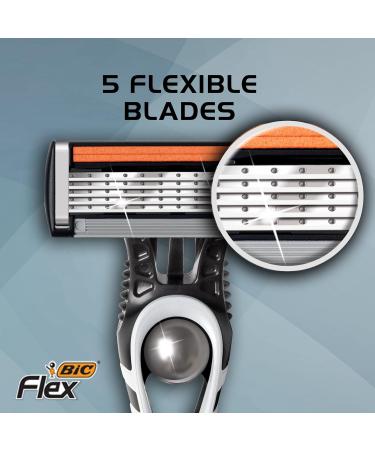 Bic Flex 5 Hybrid Razor - 1 Handle & 3 Cartridges | International Shipping Available - Pack of 3 - Buy Online on GoSupps.com