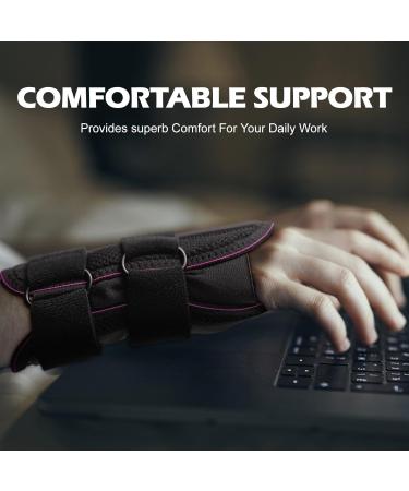 Buy Adjustable Wrist Brace for Carpal Tunnel Relief - Maximum Support Splint for Right Hand Ideal for Tendonitis & Arthritis - Night Support for Men & Women - Black & Rose Red S/M - Buy Online on GoSupps.com
