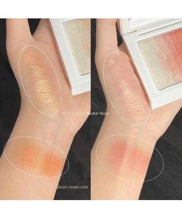 Blush Highlight Integrated Repair Plate Good Complexion Three-Dimensional face Repair Powder Rouge Vitality Orange 1 - Buy Online on GoSupps.com