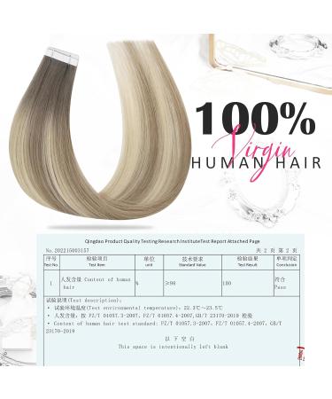 Moresoo Virgin Real Hair Tape Extensions - Invisible Brown to Ash Blonde - 45 cm 5 Pieces 12.5g #5/7/20 - Premium Quality for Beautiful Hair - Buy Online on GoSupps.com