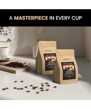 Invigo Espresso Coffee Beans 340g - Aroma-Rich Whole Coffee Bean Small Batch Local Premium Roasting Vegan Gluten-Free Birthday or Christmas Gift Ideas for Coffee Lovers Whole Bean Turbo Charge - Buy Online on GoSupps.com