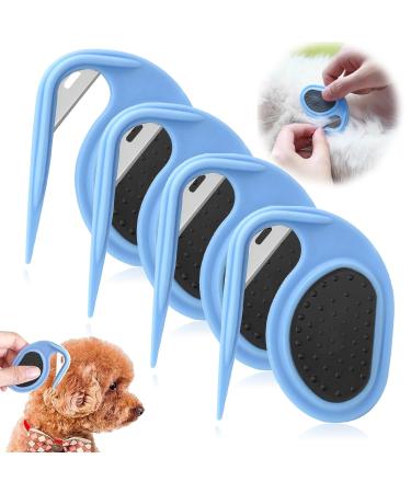 Yeah boom 4 piece Pet Knotting Comb de-filzing knife cat de-filter with steel blade de-filtered ridge for dogs new de-filtering knife cat with steel blade perfect for removing matters blue-4