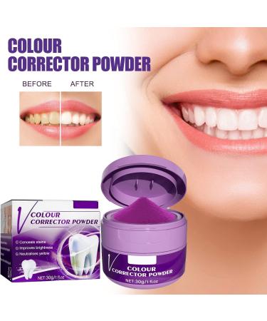 Purple Teeth Whitening Powder - V34 Purple Corrector & Stain Remover for Coffee Smoking & Tea (2PCs) | Effective Teeth Whitening Solution - Buy Online on GoSupps.com