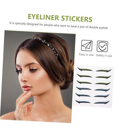 NOLITOY 12 Pairs Glitter Eyeliner Makeup Stickers Green Tape Double Eyelid Strips Skin Patch Flash Miss - Buy Online on GoSupps.com