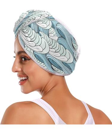Wave Dry Hair Cap Set - 2 Piece Quick Drying Towels & Button Headband | Super Absorbent & Comfortable - Buy Online on GoSupps.com