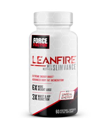 Force Factor LeanFire with Next-Gen SLIMVANCE Advanced Thermogenic Fat Burner for Weight Loss with B Vitamins and Capsimax to Boost Metabolism  Increase Energy  and Enhance Focus  60 Capsules 30.0 Servings (Pack of 1)