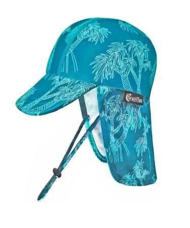 weVSwe Baby Toddler Sun Hat UPF 50+ Swim Cap Flap Neck Protection Adjustable Chin Straps UV Sun Protection Hats Green Leaves 1 6-12 Months