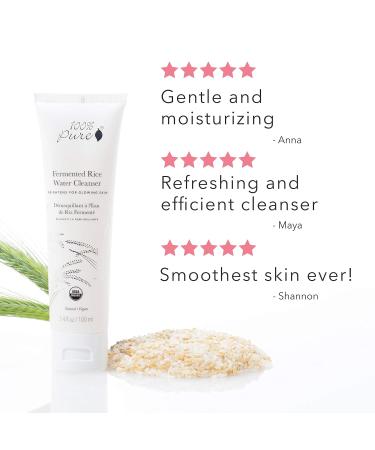 100% Pure Fermented Rice Water Cleanser - Natural Face Wash for All Skin Types Daily Makeup Remover - 3.4 Fl Oz - Buy Online on GoSupps.com