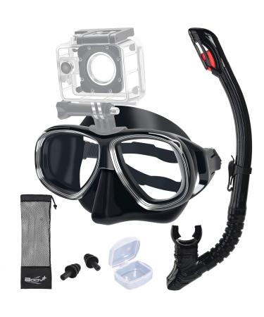 Snorkeling Gear for Adults Youth, Nearsighted Anti-Fog Diving Mask & Silicone Dry Snorkel for Scuba Diving, Spearfishing, Freediving -1.5