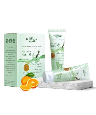 Beef Tallow for Skin 3 In 1 Travel Size Organic Tallow Face Moisturizer Hand Lotion & Body Cream Suitable for Dry & Wrinkled Skincare 100% Natural Deep Hydration Sweet Orange 2*1Oz. Sweet Orange 1 Ounce (Pack of 2)