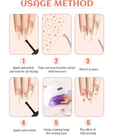 Colorful Flower Nail Art Stickers | 3D Self-Adhesive - 30 Sheets | Butterfly, Flower, Heart, Bow Designs for Women, Girls, Kids - Nail Decoration - Buy Online on GoSupps.com