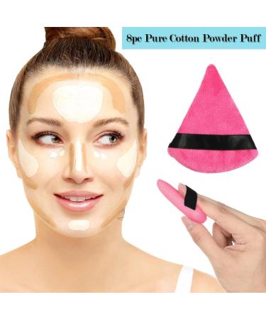 Triangle Powder Puff | Super Soft Face Body Loose Setting Powder Puff Set of 6 Multipurpose Powder Puff with Strap Makeup Tool Sritob Hot Pink - Buy Online on GoSupps.com