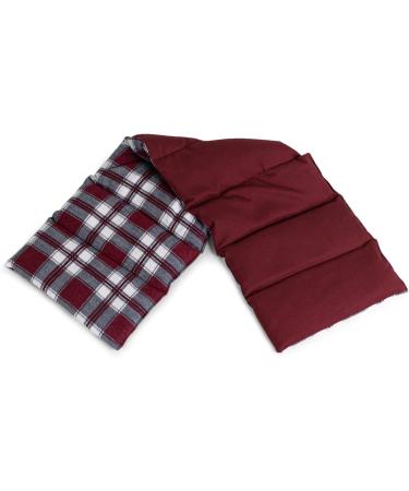 Large 75x20cm Grape Seed Pillow - 8-Chamber Flannel Heat Pad | Extra Long Red Check Design - Buy Online on GoSupps.com