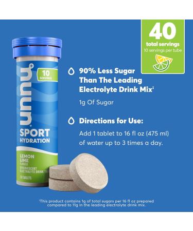 Nuun Hydration Electrolyte Tablets - Vegan Non-GMO Drink Mix | 5 Essential Electrolytes | Low Sugar | 4 Pack (40 Servings - Buy Online on GoSupps.com