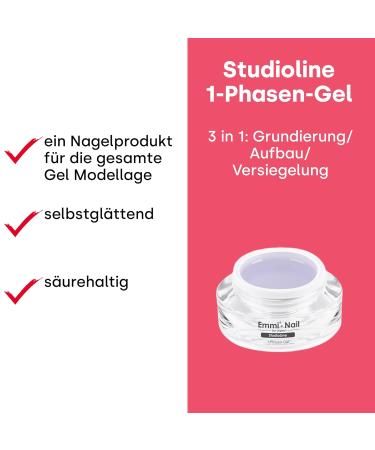 Emmi Nail Studioline 1-Phase Gel | LED UV All-in-One Gel | Vegan Self-Smoothing Primer Structure & Sealing | 15ml - Perfect for International Shipping - Buy Online on GoSupps.com
