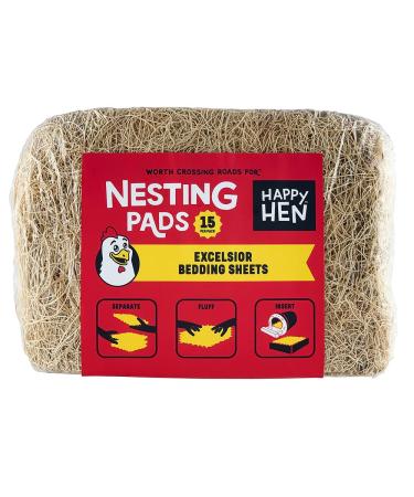 Happy Hen Excelsior Nesting Pads Chicken Bedding 12x9.5 - Package of 15
