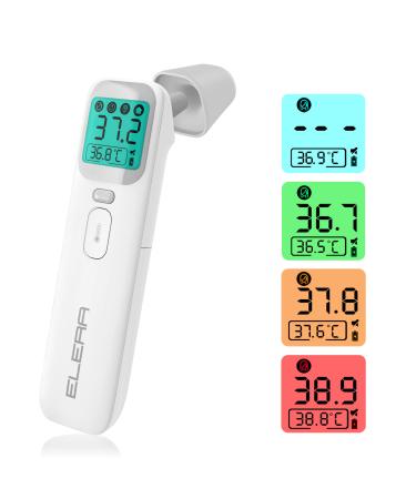 Fieberhermometer ear for babies fever thermometer contactless with 1s measurement time and display of the temperature in 4 colors infrared thermometer with fever alarm and silent mode