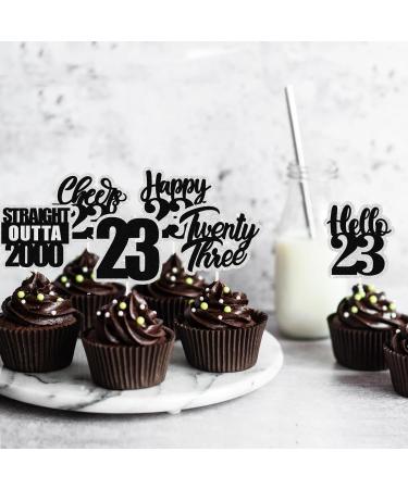 Happy 23rd Cupcake Topper 18pcs Straight Outta 2000 Cheer to 23 Years Old Cake Picks Celebrating Happy 23rd Birthday Party Decoration - Buy Online on GoSupps.com