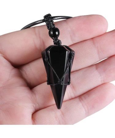 Kyeygwo Six - Seckiger Crystal Pendant Necklace | Adjustable Leather Rope Polished Quartz Pointed Stone Healing Reiki Pendulum Chain - Unique International Shipping Available - Buy Online on GoSupps.com