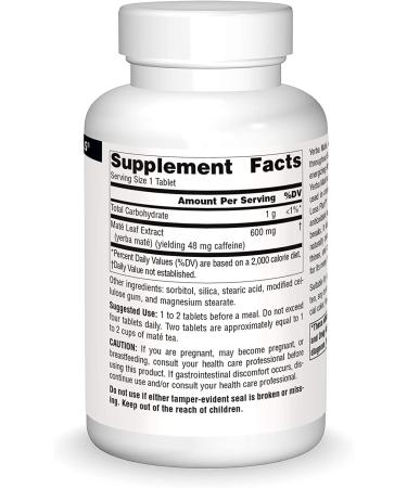 Source Naturals Yerba Mate 600 mg - 90 Tablets for Energy & Focus - Buy Online on GoSupps.com