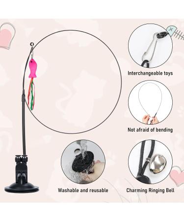 Buy Gohhme 15-Piece Interactive Cat Toy Set - Fishing Toys with Suction Cup & Feathers for Cats - Multi-Colored Blue Bird - Buy Online on GoSupps.com