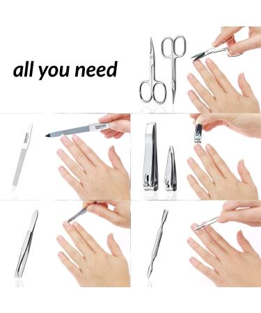 marQus Solingen Germany 7-Piece Manicure Set for Women & Men - Nail Clippers, Tweezers, Grooming Kit - Pink | Great Gift Idea - Buy Online on GoSupps.com