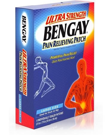 BENGAY Ultra Strength Pain Relieving Patches - Large Size 4 Each - Pack of 3 - Buy Online on GoSupps.com
