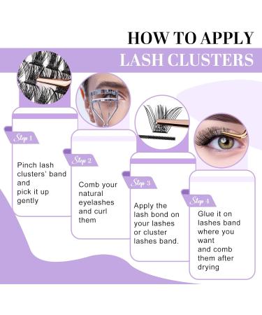 208 PCS Cluster and Individual Lash Extensions B02 Kit | D Curl Volume Wispy Soft False Lashes - 8-16mm | Comfortable Band | DIY Lash Clusters | 1 Pack - Buy Online on GoSupps.com