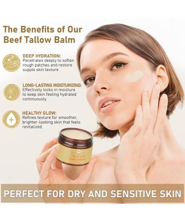 Beef Tallow for Face (5.29 Oz) | 100% Grass-Fed Beef Tallow Balm for Dry & Sensitive Skin - Organic Beef Tallow for Skin - Tallow Face Moisturizer - Deep Hydration & Soothing Relief (Sweet Orange) Sweet Orange 5.29 Ounce (P  - Buy Online on GoSupps.com