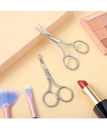 YUXIANLB 2PCS Professional Grooming Scissors Set - Hair Cutting, Eyebrow & Nose Trimmer, Facial Hair Removal - Stainless Steel (Silver) - Buy Online on GoSupps.com