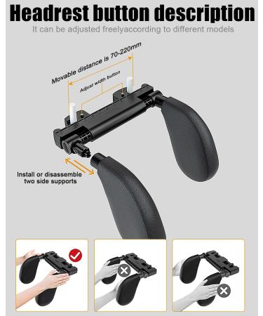 Zawaer Adjustable Car Headrest for Kids - Breathable Neck Support Pillow for Travel | 180 Rotation & Easy Installation - Buy Online on GoSupps.com